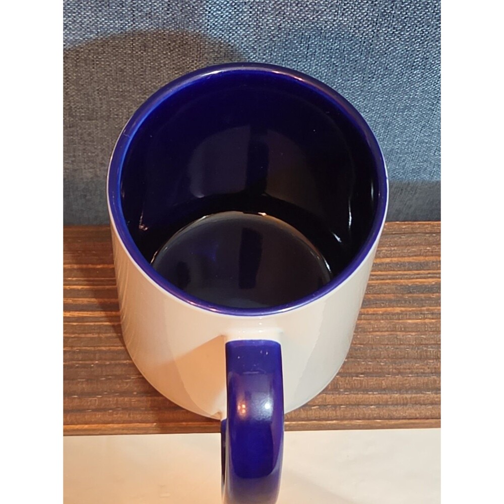 Love You To The Moon Ceramic Coffee Mug Navy Two-Tone New - Picture 7 of 16